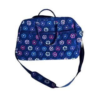 Vera Bradley Medium Travel Bag Blue Floral in Ellie Flowers